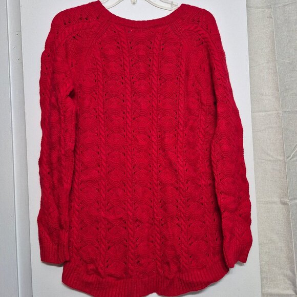 Pretty Red Sweater , size L/14. Thick knit. - Picture 2 of 5